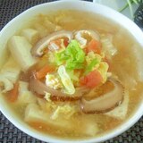 お夜食に！あったか～い豆腐とキノコの中華風スープ♪